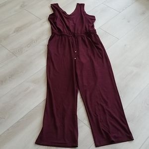 New Large Womens Burgundy jumpsuit